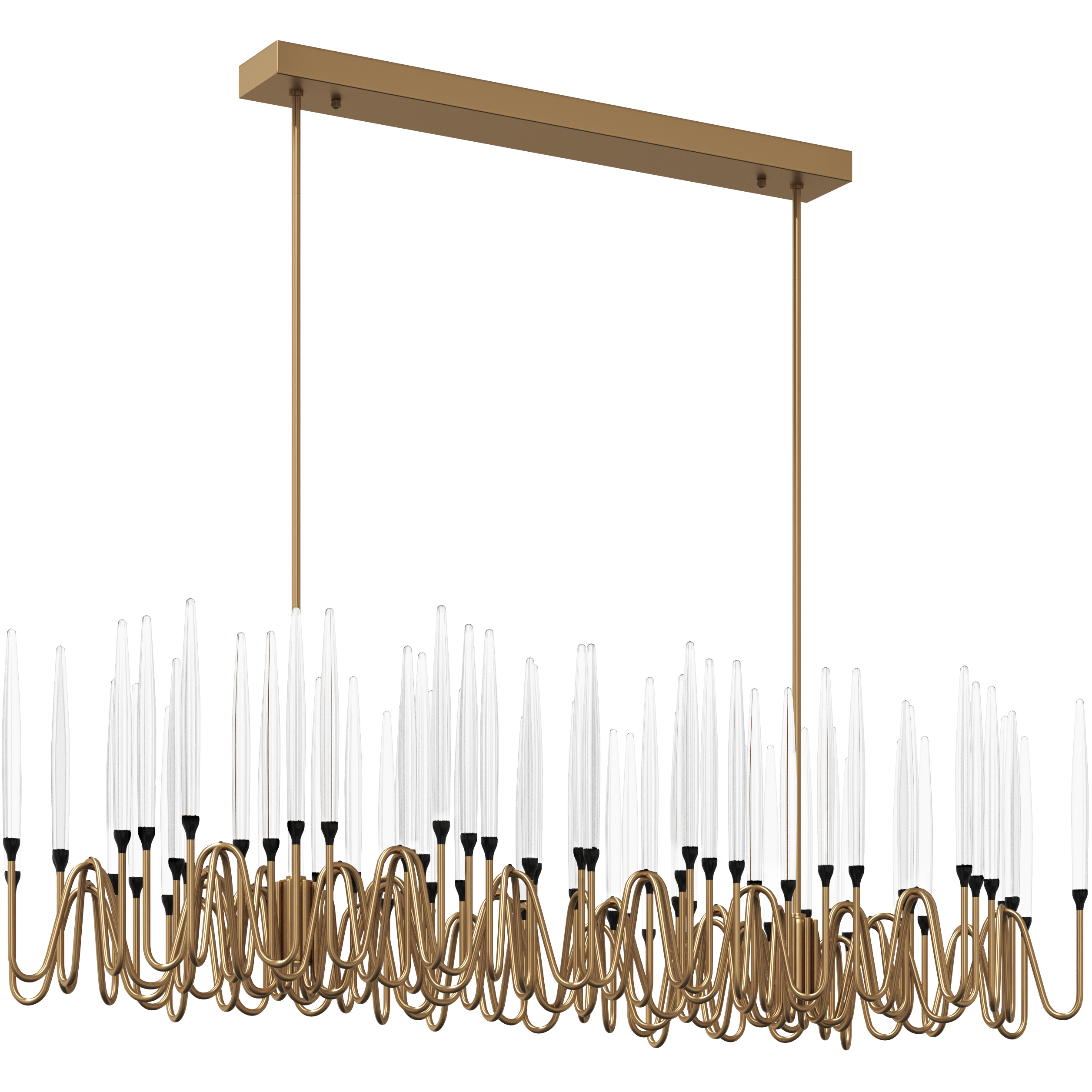 Hestia LED 70 inch Matte Black / Gold / Brushed Gold Chandelier Ceiling Light, Large
